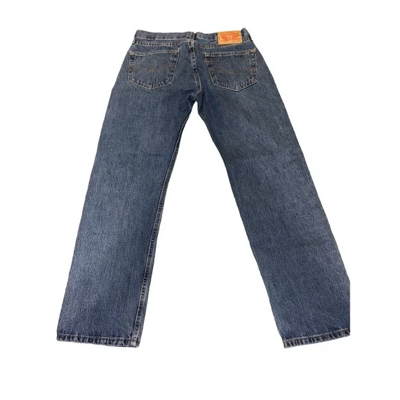 Levi's 505 Mens Denim Blue Jeans 32x30 Regular Fit Medium Wash 100% Cotton - Picture 7 of 11